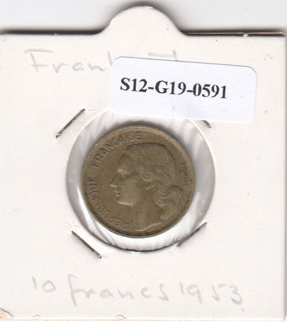 S12-G19-0591 Frankrijk 10 francs 1953  VF KM915
