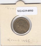 S12-G19-0593 Frankrijk 10 francs 1955   VF KM915
