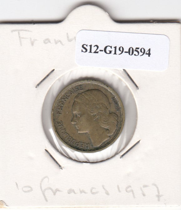 S12-G19-0594 Frankrijk 10 francs 1957  VF KM915