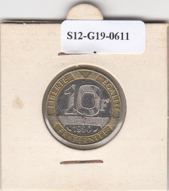 S12-G19-0611 Frankrijk 10 francs 1990  VF KM964.1