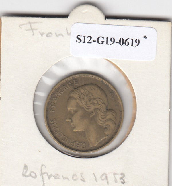 S12-G19-0619 Frankrijk 20 francs 1953  VF KM917.1 G GUIRAUD