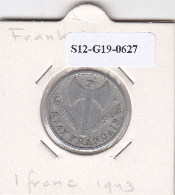 S12-G19-0627 Frankrijk 1 franc 1943  VF KM902