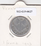 S12-G19-0627 Frankrijk 1 franc 1943  VF KM902