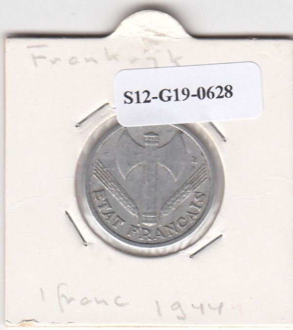 S12-G19-0628 Frankrijk 1 franc 1944  VF KM902