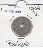 S12-G21-0060 Belgium 10 centimes 1904  VF KM# 53 Vlaams