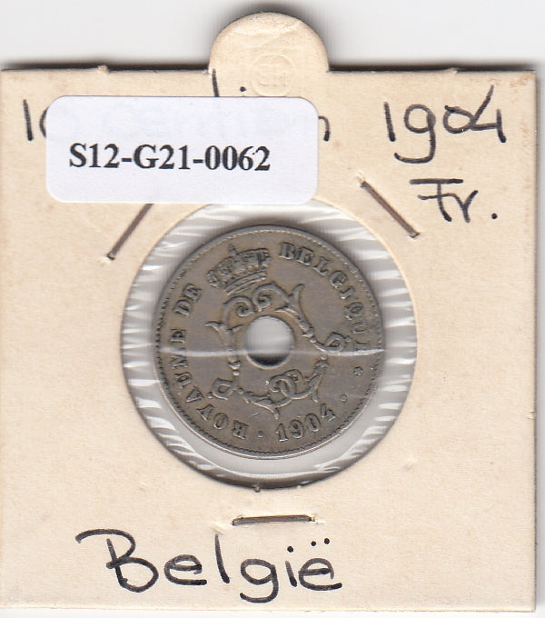 S12-G21-0062 Belgium 10 centimes 1904  VF KM# 52 Waals