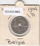 S12-G21-0062 Belgium 10 centimes 1904  VF KM# 52 Waals