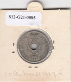 S12-G21-0085 Belgium 10 centimes 1927  VF KM# 85 Waals