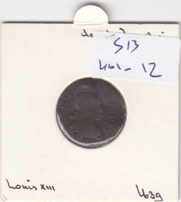 S13-K01-0012 Frankrijk Dubbele Tournois fI 1639