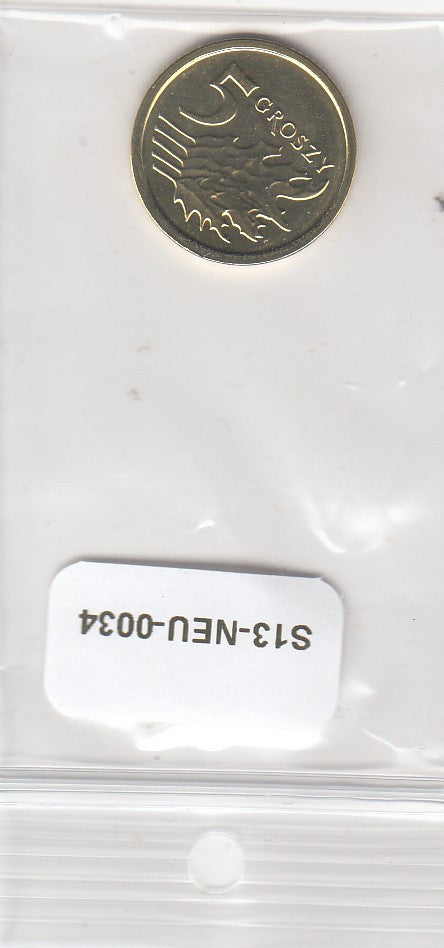 S13-NEU-0034-M99 Poland 5 Groszy UNC 2013 Y925   Magn