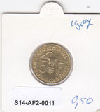 S14-AF2-0011 Western African States 5 Franc 1987  MS60 KM2.A