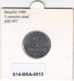 S14-BRA-0013 Brazil 1 cruzeiro 1980  XF KM# 590