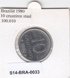S14-BRA-0033 Brazil 10 cruzeiros 1980  MS60 KM# 592.1