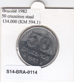 S14-BRA-0114 Brazil 50 cruzeiros 1982  VF KM# 594.1