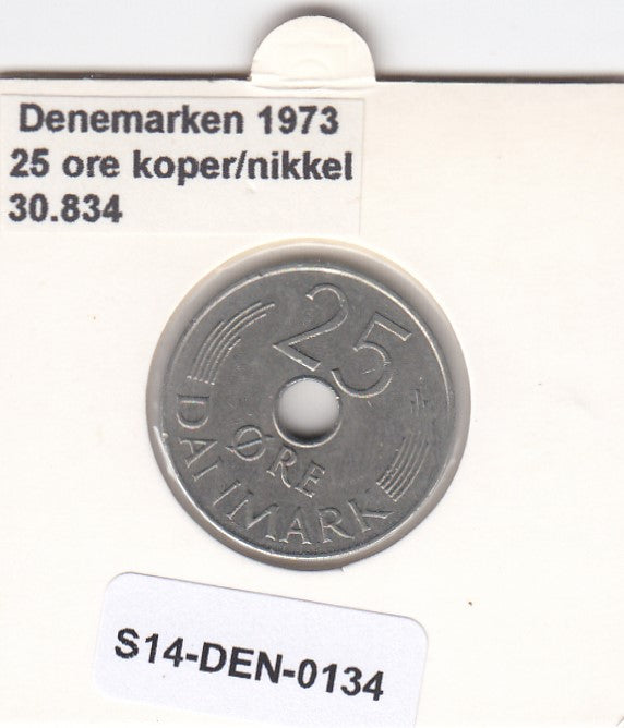 S14-DEN-0134 Denmark 25 Ore 1973  XF KM# 861