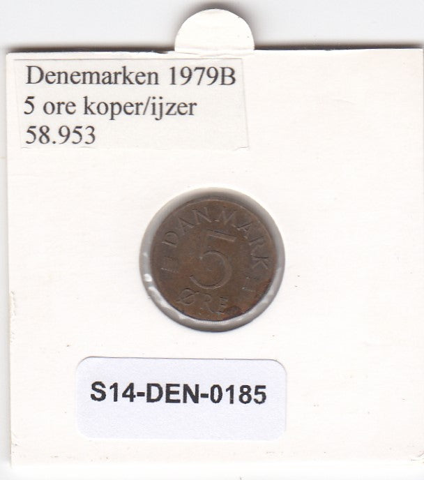 S14-DEN-0185 Denmark 5 Ore 1979  VF KM# 859