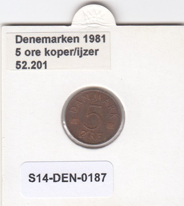 S14-DEN-0187 Denmark 5 Ore 1981  VF KM# 859