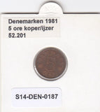 S14-DEN-0187 Denmark 5 Ore 1981  VF KM# 859