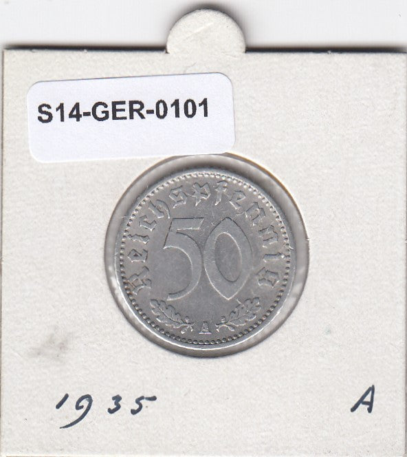 S14-GER-0101 Duitsland 50 Pfennig XF 1935 KM87 A