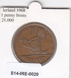S14-IRE-0020 Ireland 1 penny 1968  VF KM# 11