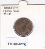 S14-IRE-0025 Ierland 1 penny 1978 XF KM# 20