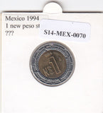 S14-MEX-0070 Mexico 1 peso 1994  MS60 KM550