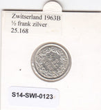 S14-SWI-0123 Switzerland 1/2 franc 1963  UNC KM# 23 zilver