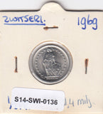 S14-SWI-0136 Switzerland 1/2 franc 1969  UNC KM# 23a