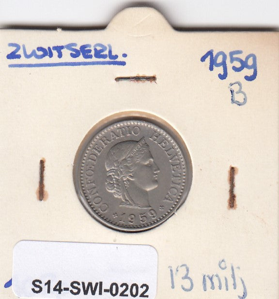 S14-SWI-0202 Switzerland 10 rappen 1959  VF/XF KM# 27