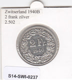 S14-SWI-0237 Zwitserland 2 frank 1940  ZF KM# 21