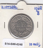 S14-SWI-0248 Switzerland 2 francs 1968 B UNC KM# 21a