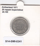 S14-SWI-0341 Switzerland 20 rappen 1971  XF KM# 29a