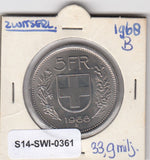 S14-SWI-0361 Switzerland 5 francs 1968  UNC KM# 40a