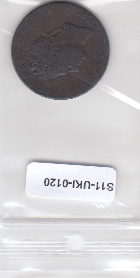 S14-UKI-0120 Great Britain 1/2 penny 1827  FI/VF km692