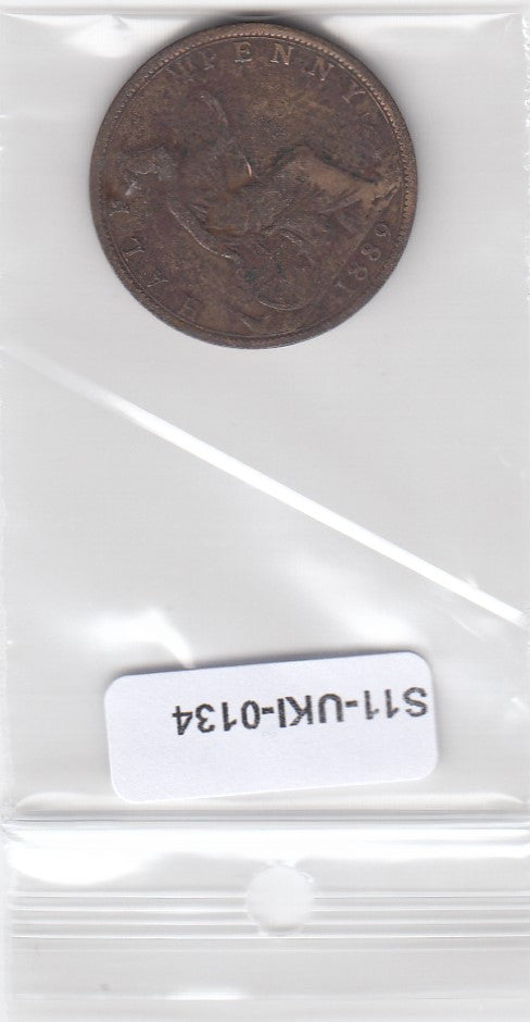 S14-UKI-0134 Great Britain 1/2 penny 1889  FI/VF km754