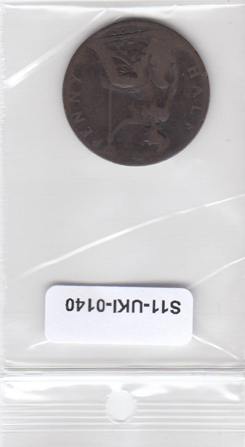 S14-UKI-0140 Great Britain 1/2 penny 1902  FI/VF KM793