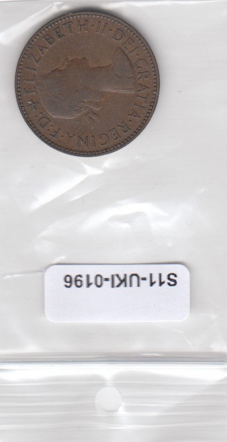 S14-UKI-0196 Great Britain 1/2 penny 1958  VF+ KM896
