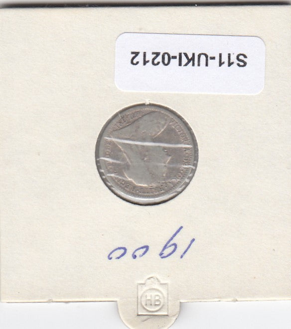 S14-UKI-0212 United Kingdom 3 pence 1900 zilver FI/VF KM 777