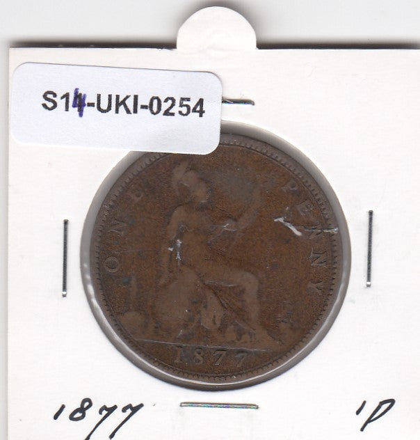 S14-UKI-0254 Verenigd Koninkrijk 1 penny 1877  Fi/VF KM# 755