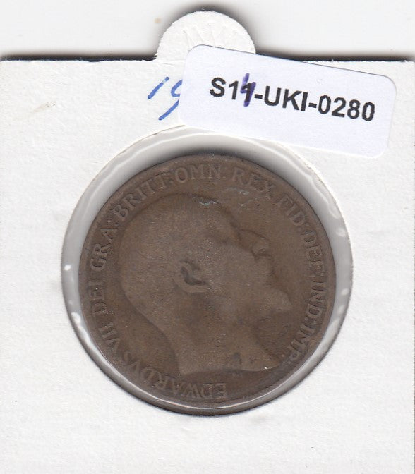 S14-UKI-0280 Verenigd Koninkrijk 1 penny 1908  FI/VF KM# 794