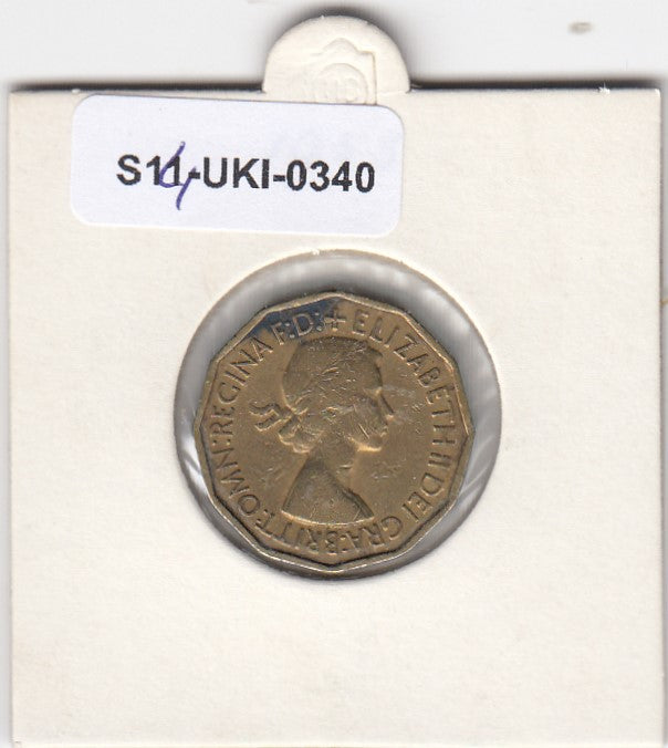 S14-UKI-0340 Verenigd Koninkrijk 3 pence 1953  VF KM# 886
