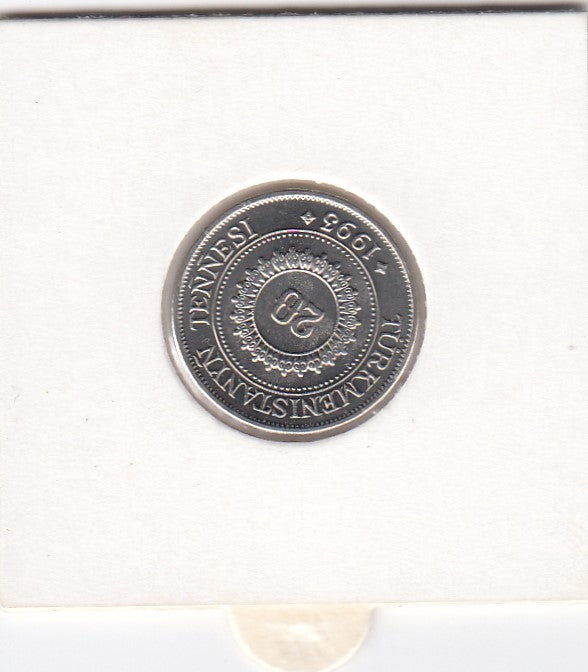 S14-W02-004 Turkmenistan 20 tenge 1993  BU km4