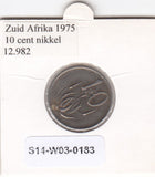 S14-W03-0183 South Africa 10 cents 1975  VF KM# 85