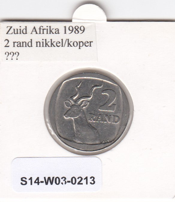 S14-W03-0213 South Africa 2 rand 1989  VF/XF KM# 139