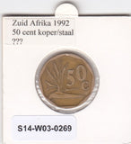 S14-W03-0269 South Africa 50 cents 1992  VF KM# 137