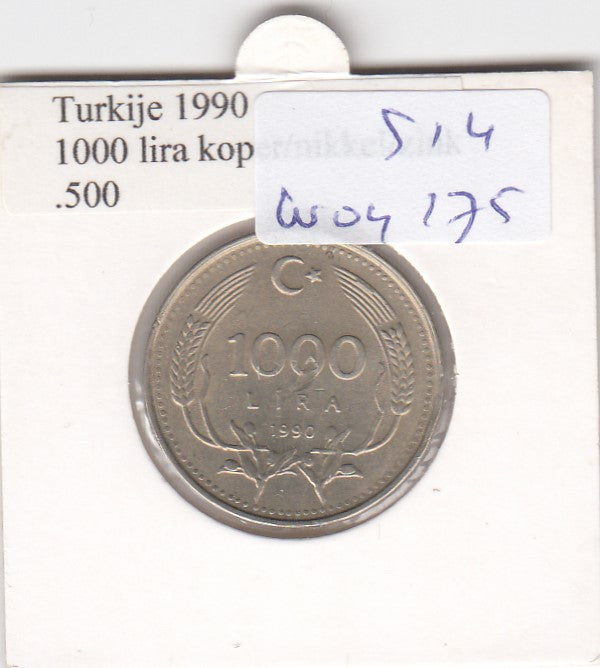 S14-W04-0175 Turkije 1000 lira 1990  VF+ KM997