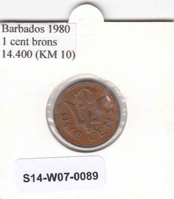 S14-W07-0089 Barbados 1 cent 1980   vf km10
