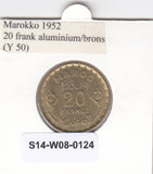 S14-W08-0124 Morocco 20 francs 1952  MS63 Y# 50