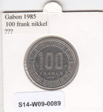 S14-W09-0089 Gabon 100 franc 1985  XF km13