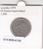 S14-W09-0156 Lesotho 25 lisente 1979  VF km20
